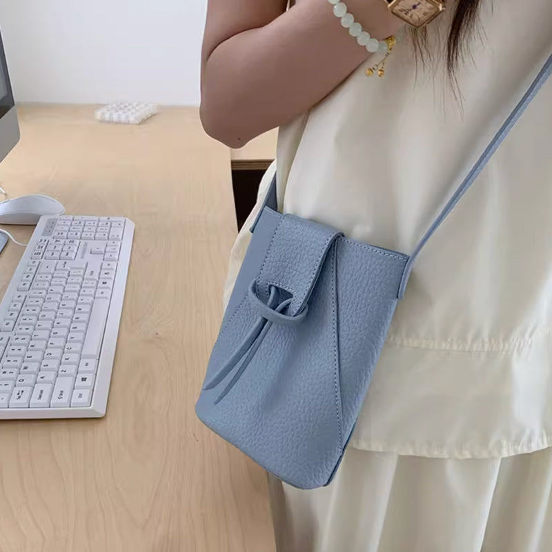 3color leather mini shoulder bag