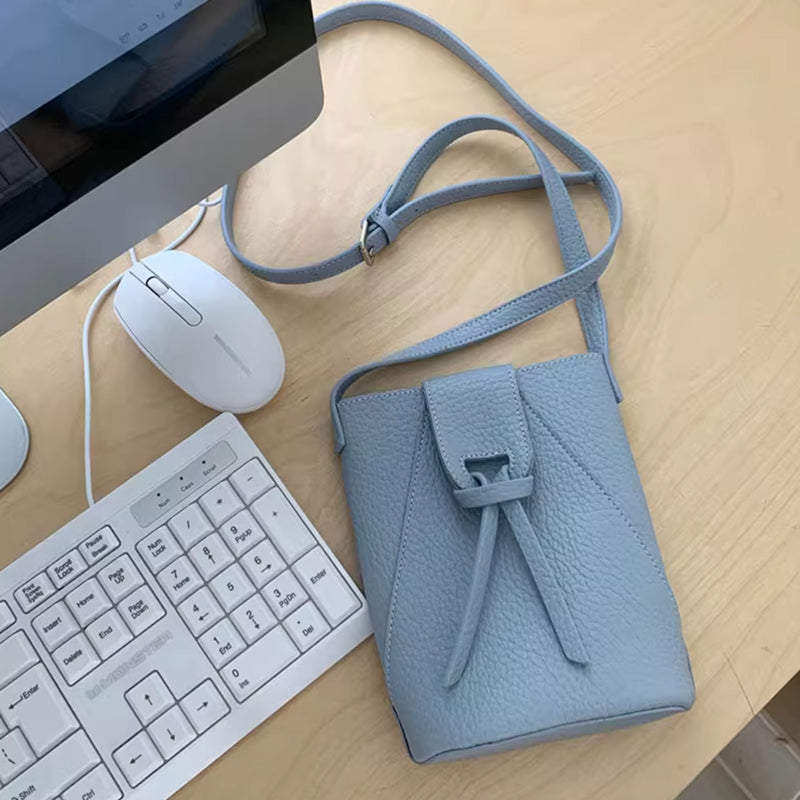 3color leather mini shoulder bag