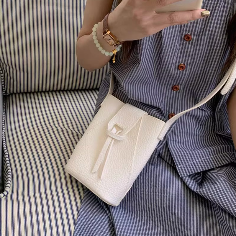 3color leather mini shoulder bag