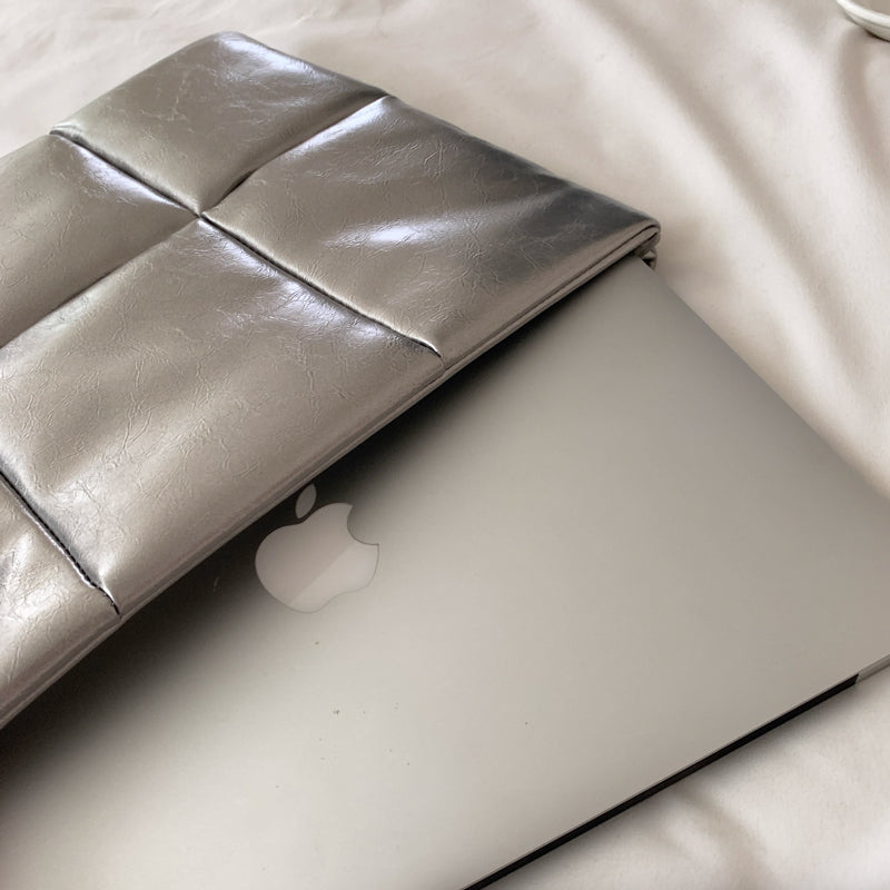 metallic silver PC Clutch