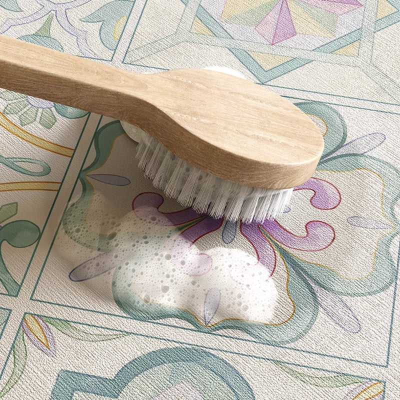 mint retro tile bath mat