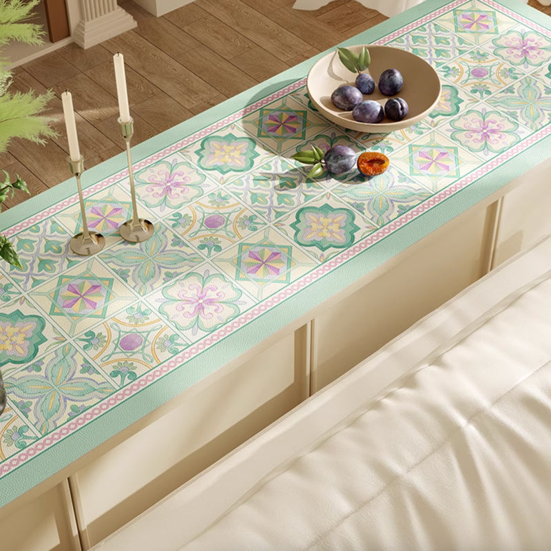 mint retro tile shelf mat