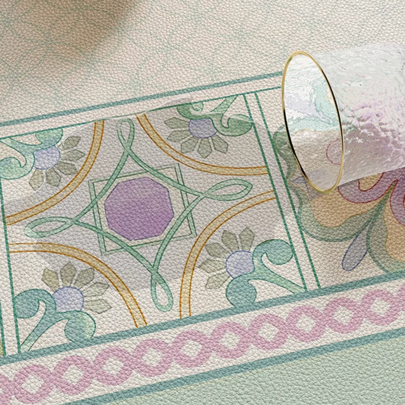 mint retro tile shelf mat