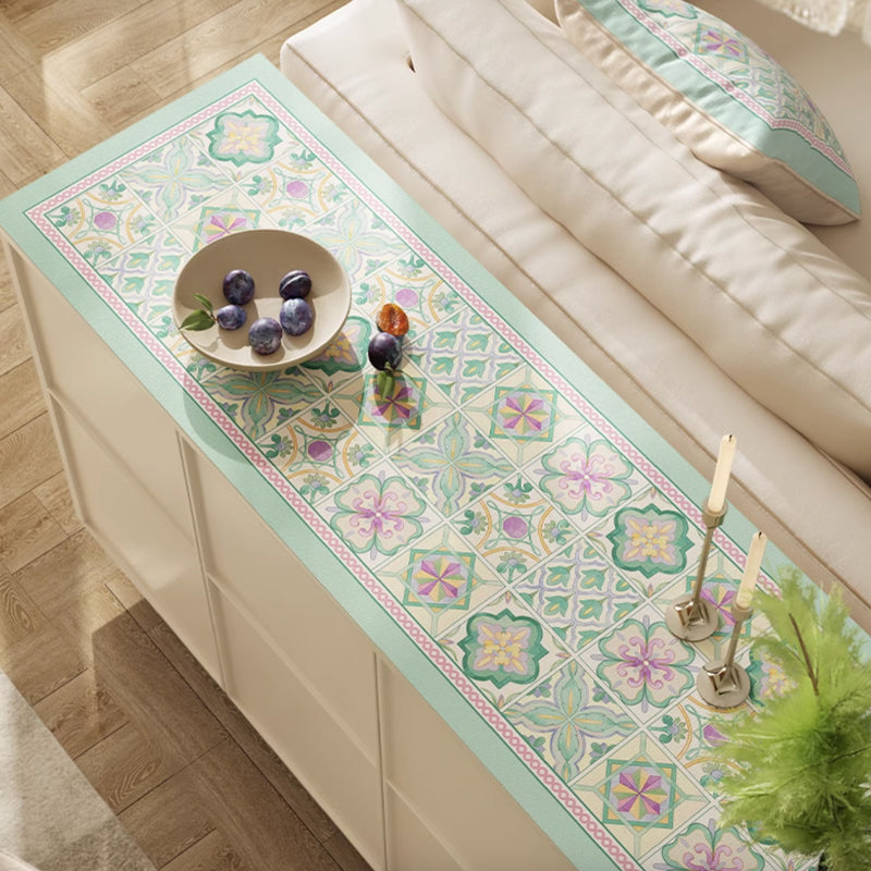 mint retro tile shelf mat