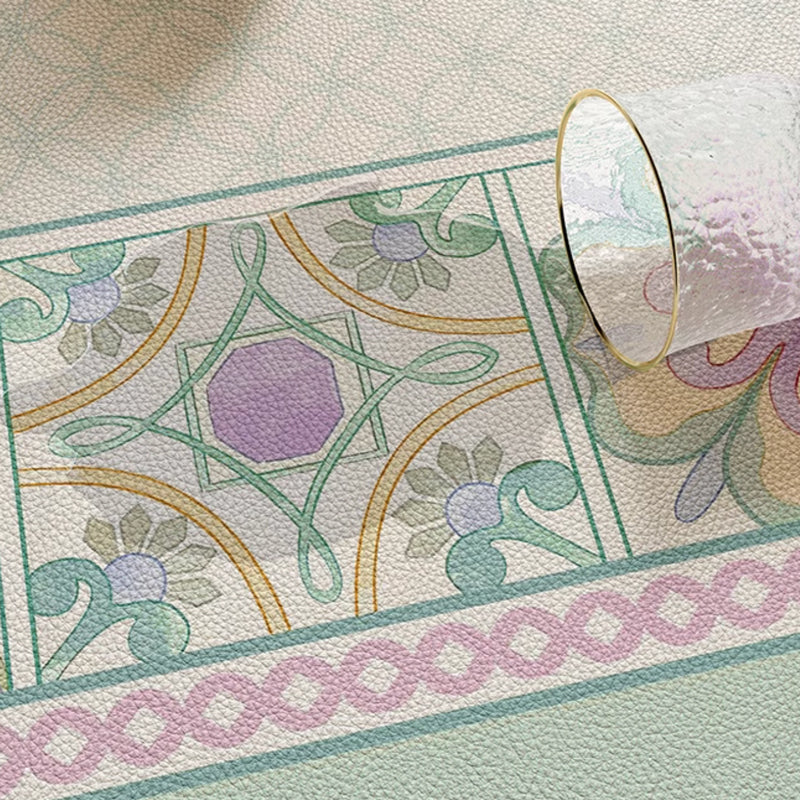 mint retro tile round table mat