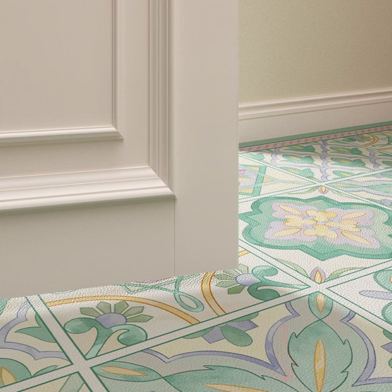 mint retro tile door mat