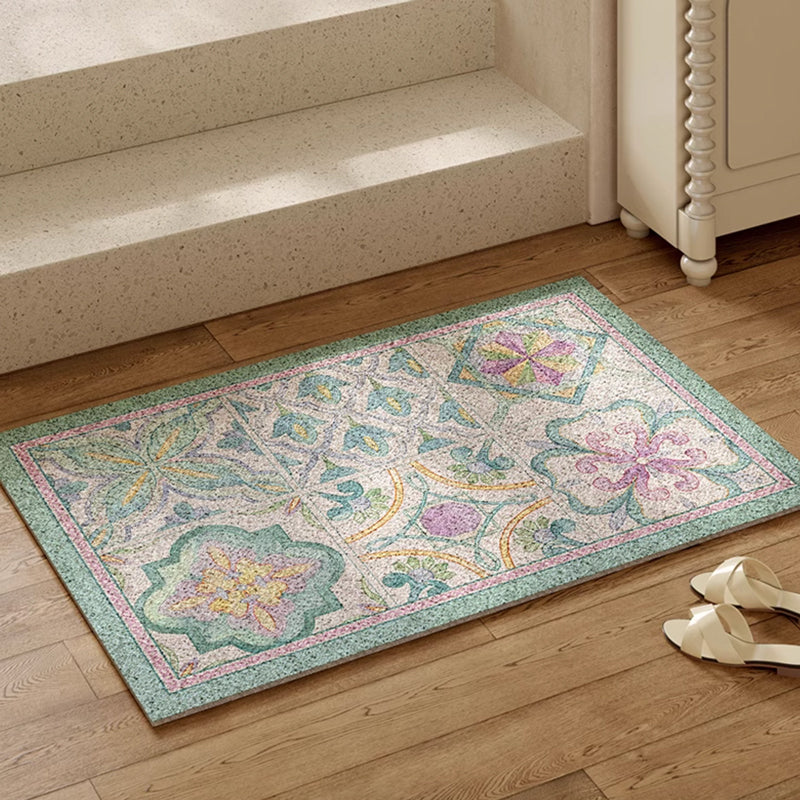 mint retro tile PVC door mat