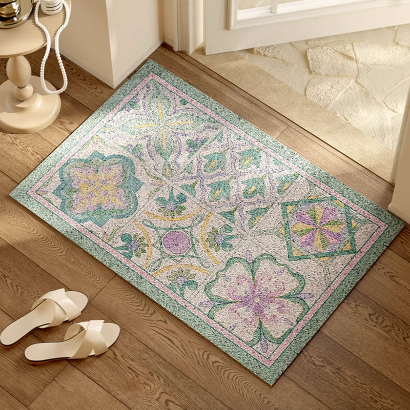 mint retro tile PVC door mat