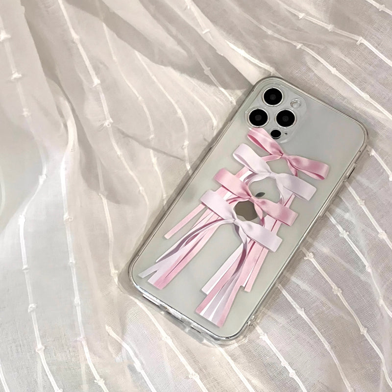 pink ribbon print iPhone case