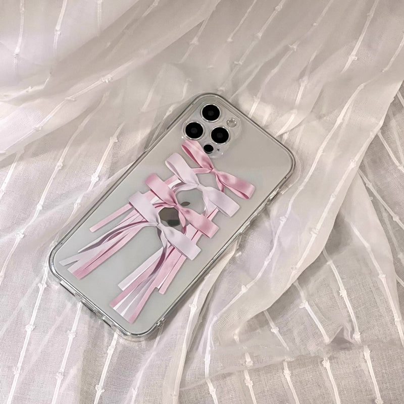 pink ribbon print iPhone case
