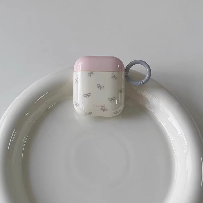 milky ribbon Airpods case