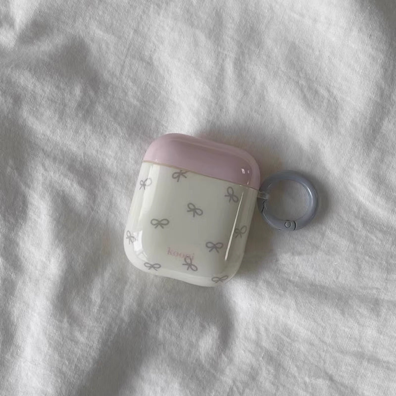 milky ribbon Airpods case