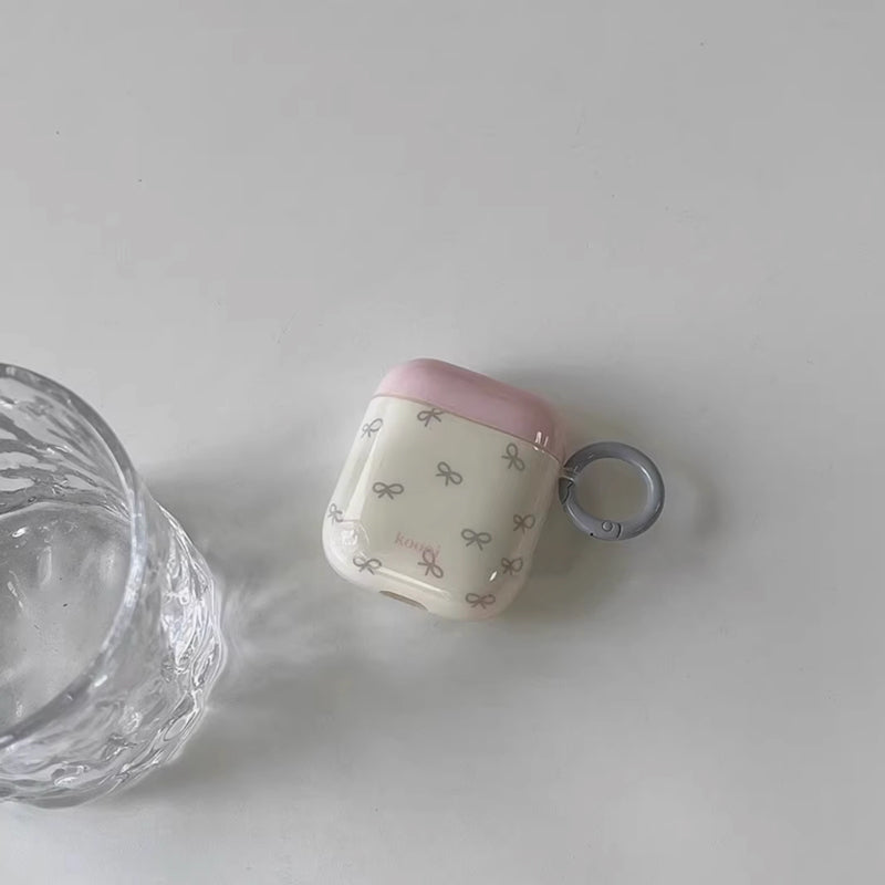 milky ribbon Airpods case