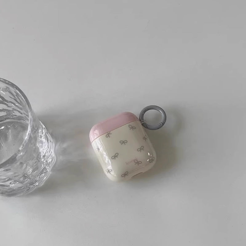 milky ribbon Airpods case