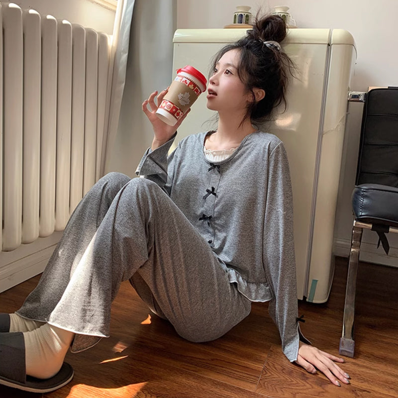 peplum gray room wear