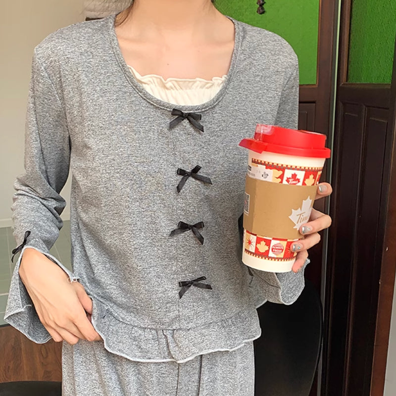 peplum gray room wear
