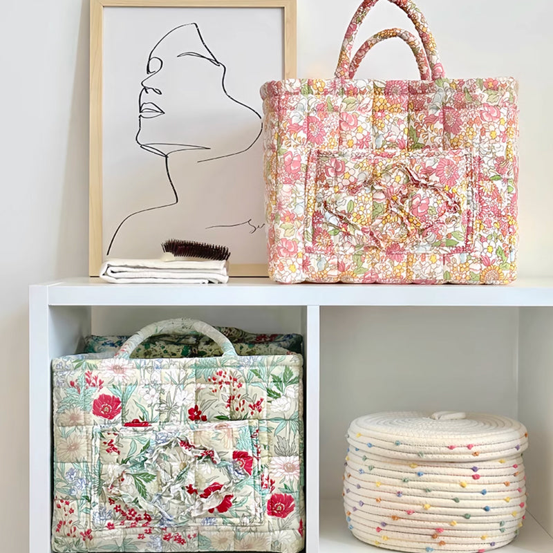 2color quilting flower bag