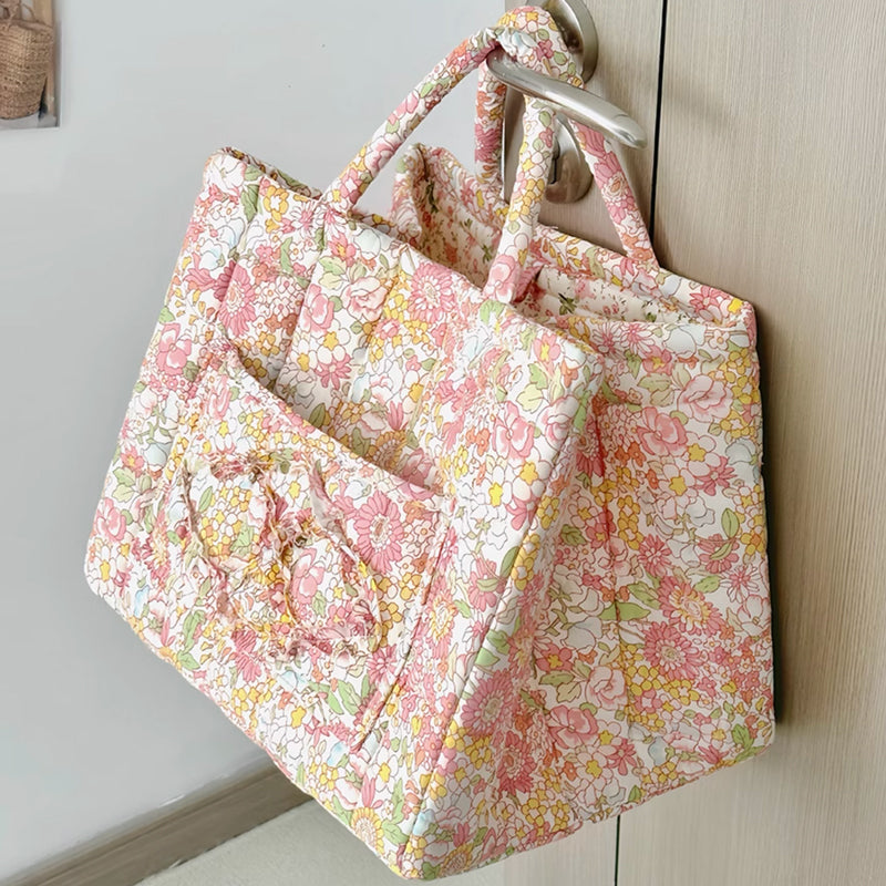 2color quilting flower bag