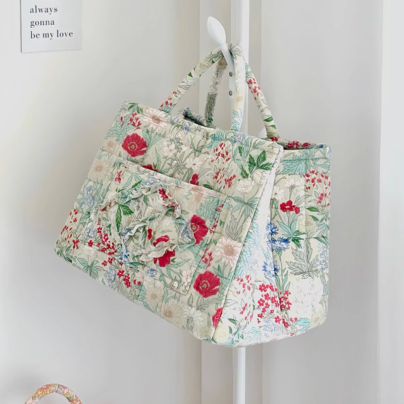 2color quilting flower bag