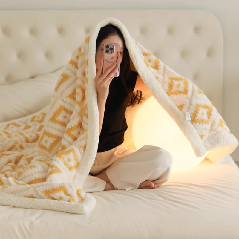 7color diamond boa blanket