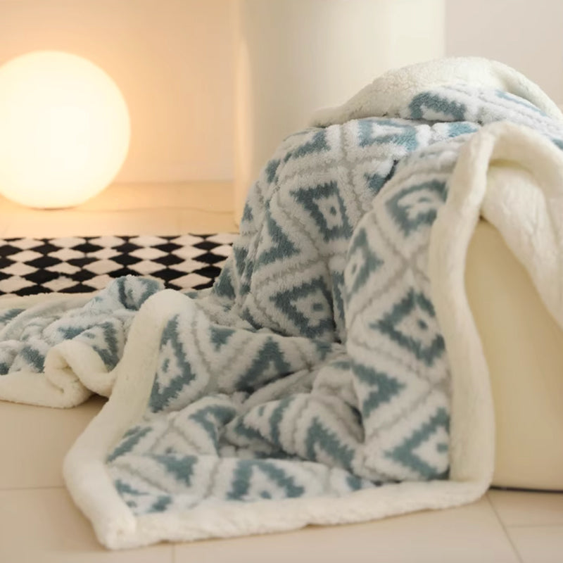 7color diamond boa blanket