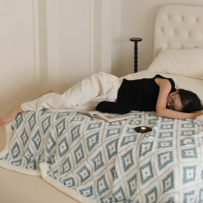 7color diamond boa blanket