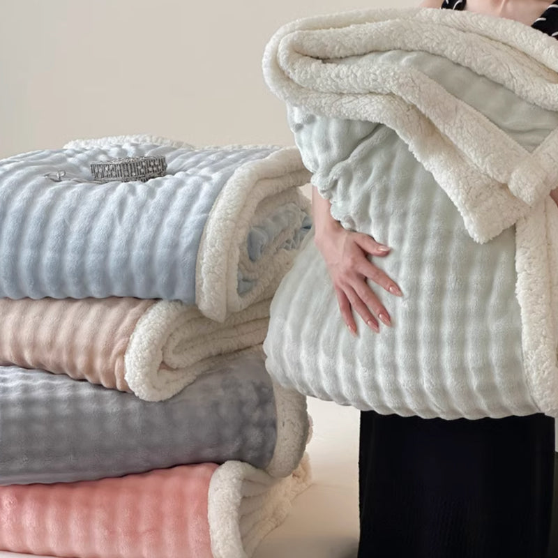 5color 3D boa blanket