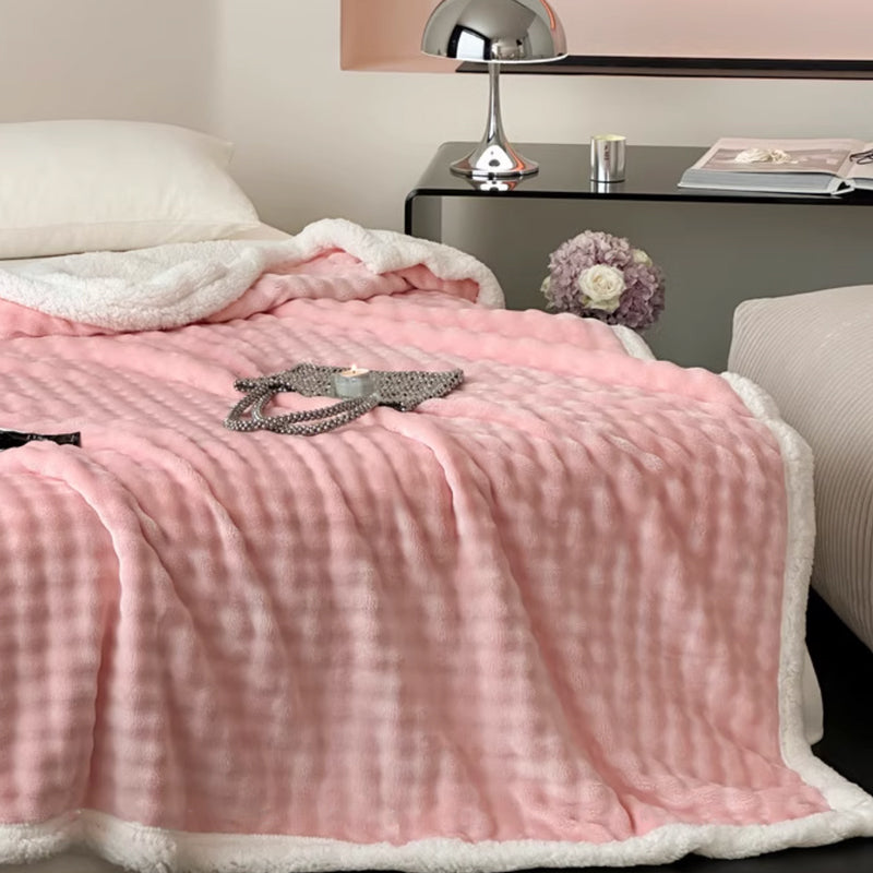 5color 3D boa blanket