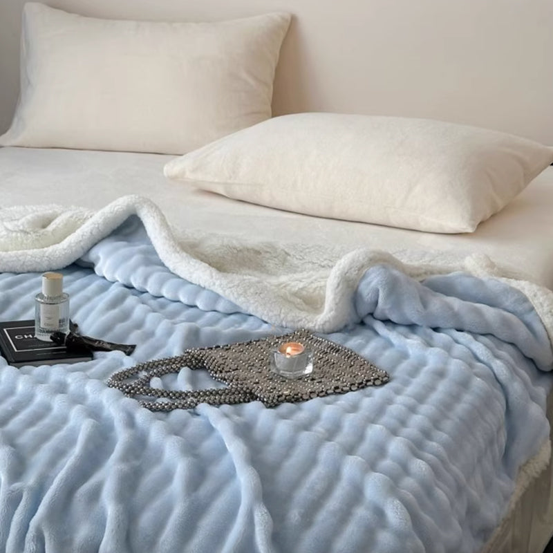 5color 3D boa blanket