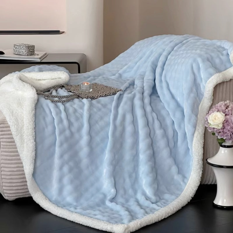 5color 3D boa blanket