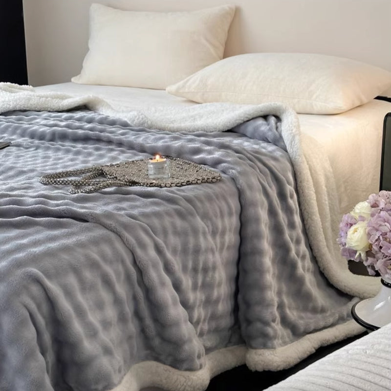 5color 3D boa blanket