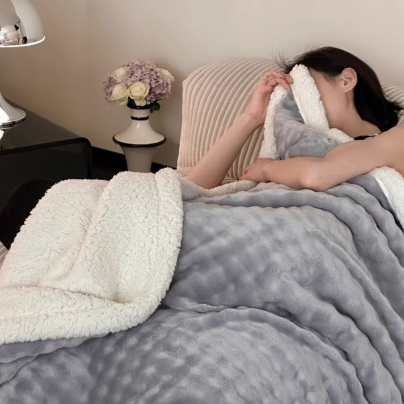 5color 3D boa blanket