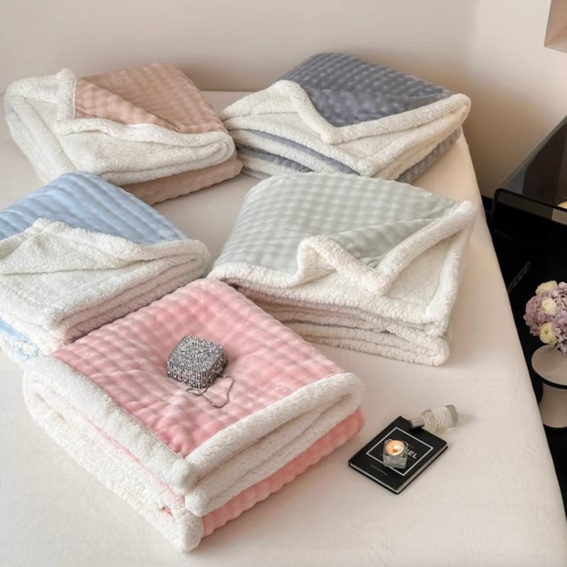 5color 3D boa blanket