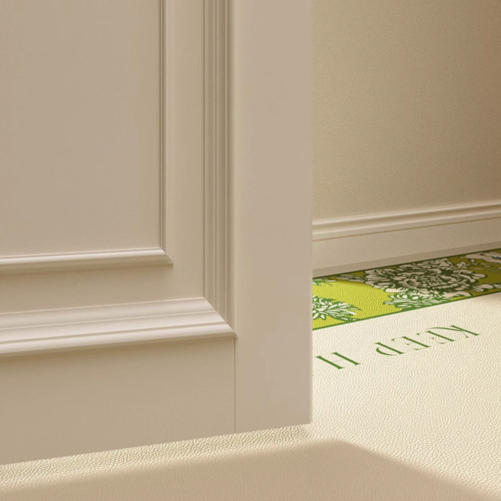 2type green botanical logo door mat