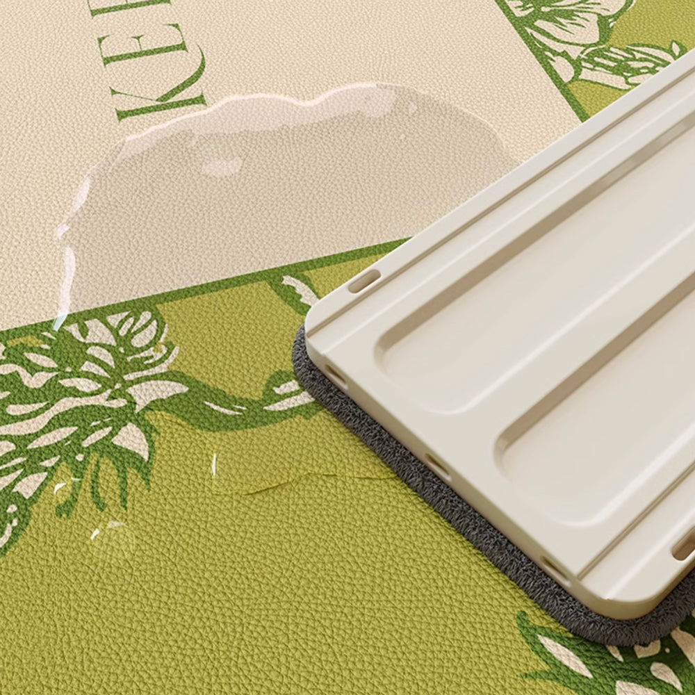 2type green botanical logo door mat