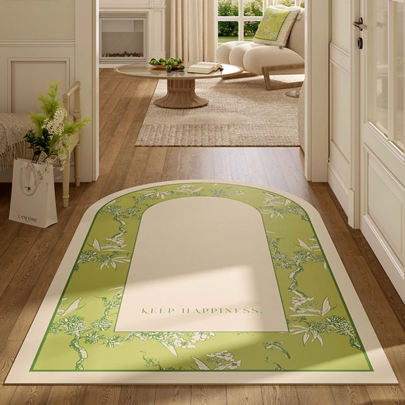 2type green botanical logo door mat