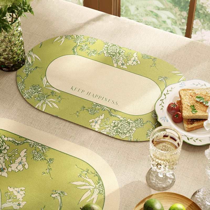 2design green botanical logo place mat