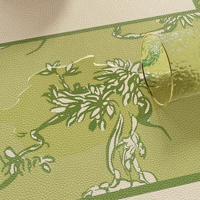 green botanical logo table mat