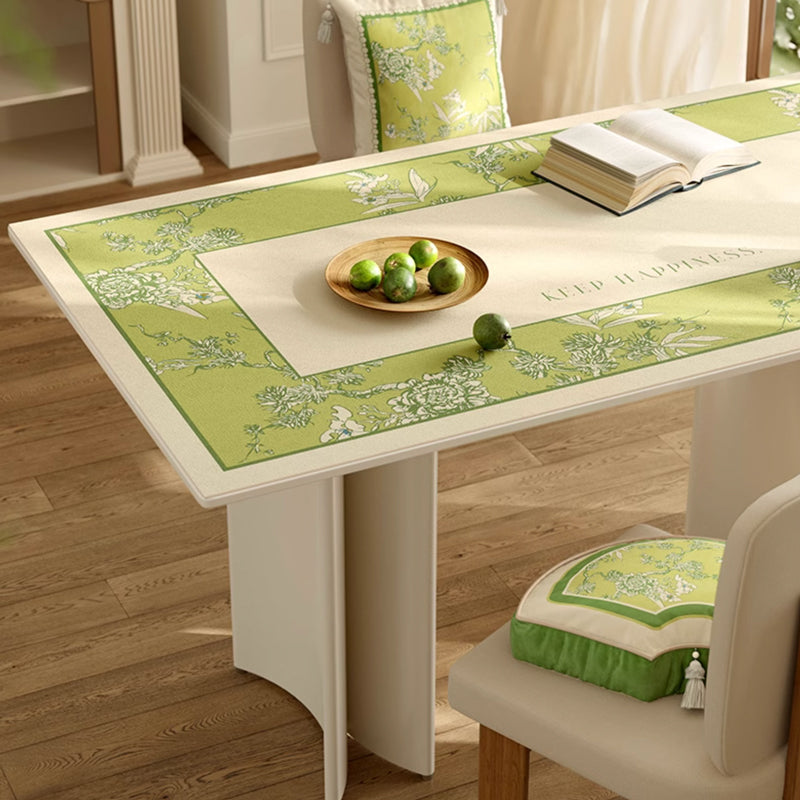 green botanical logo table mat