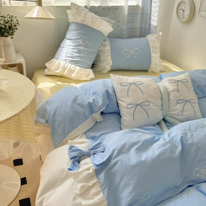 4color frill ribbon bedlinen set