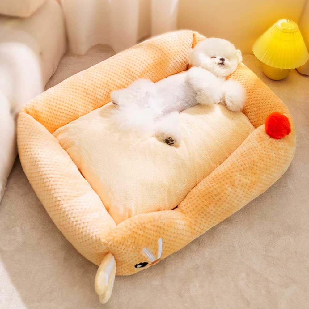 2color waffle knit pet bed