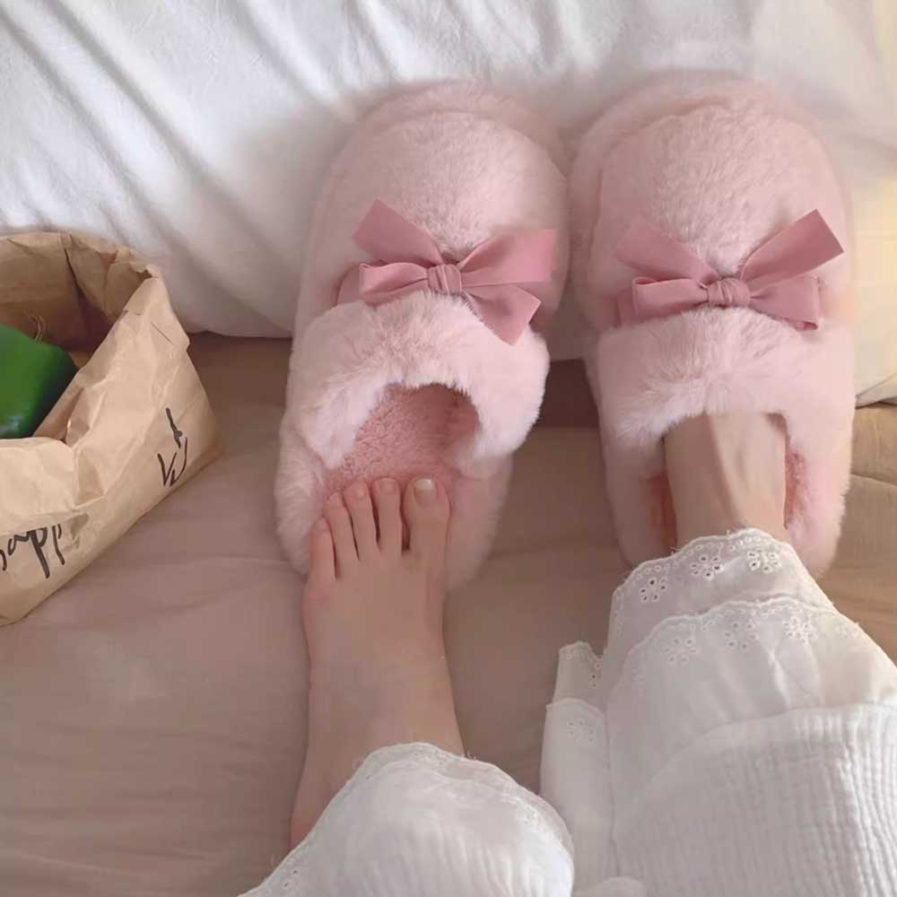 3color girly ribbon room shoes