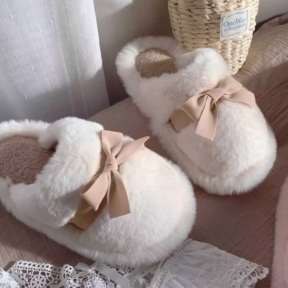 3color girly ribbon room shoes