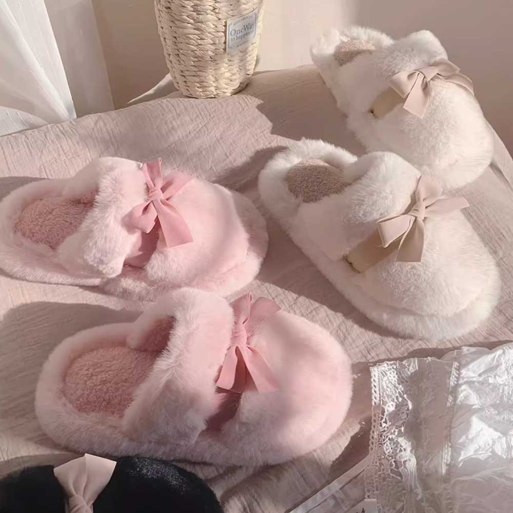 3color girly ribbon room shoes