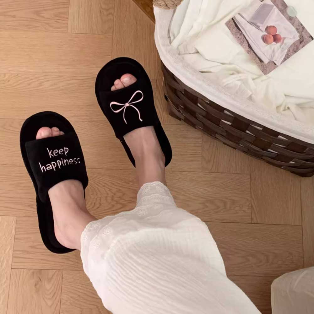 2type ribbon embroidery room shoes