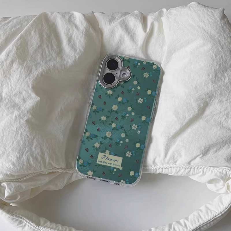 emerald green flower iPhone case