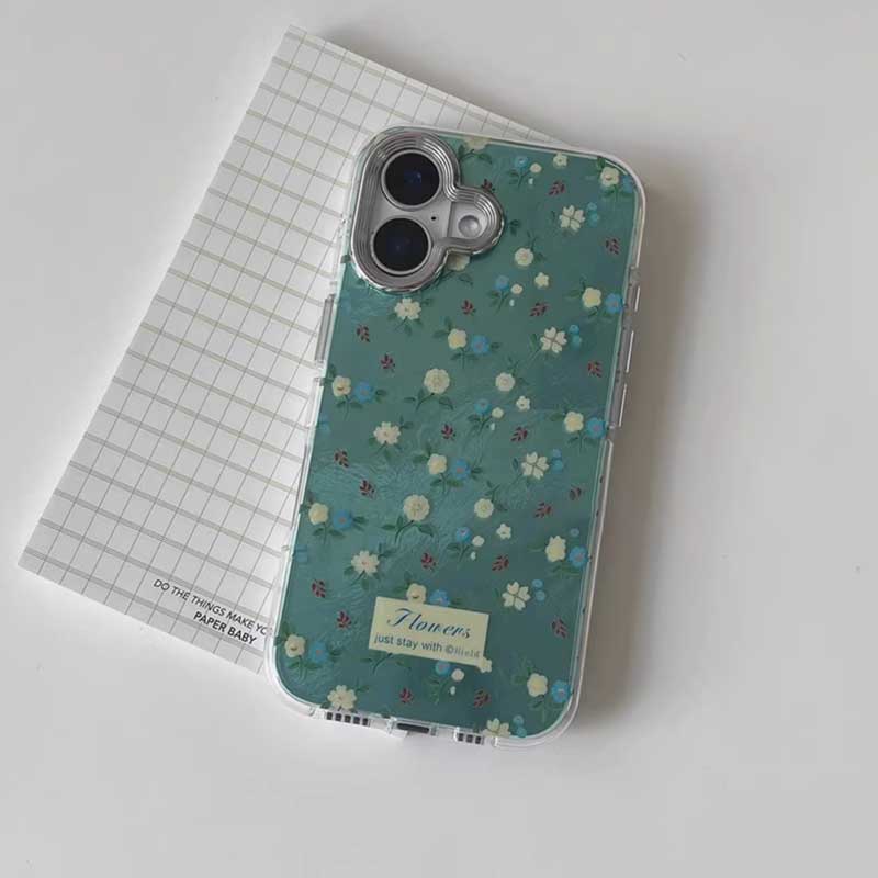 emerald green flower iPhone case