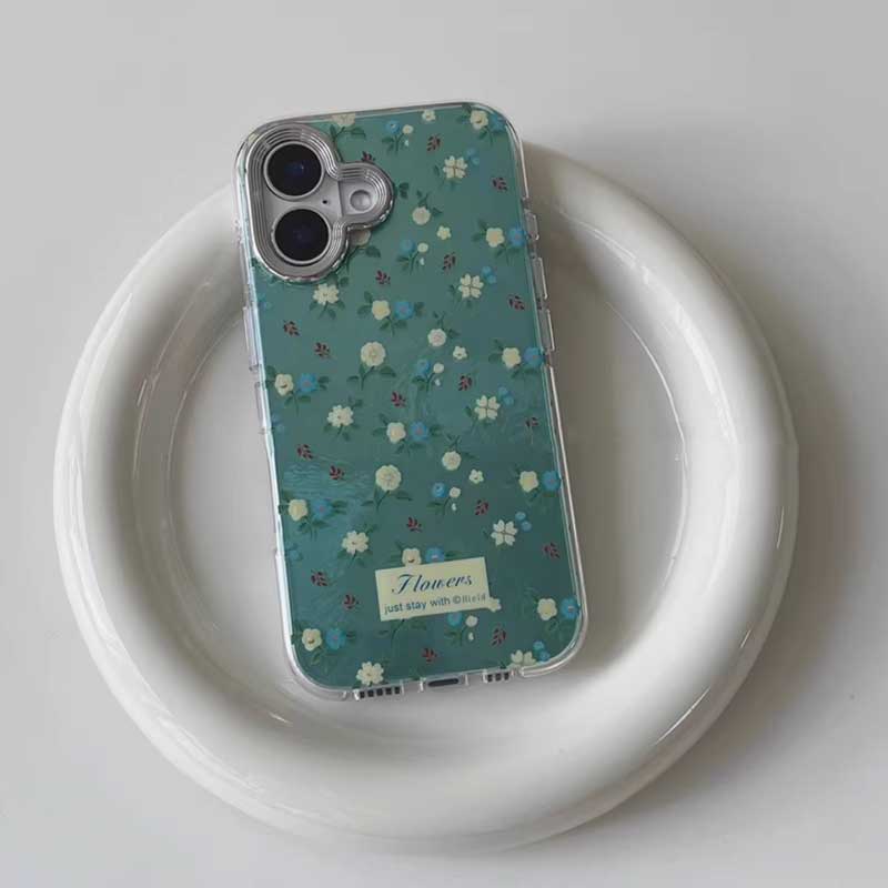 emerald green flower iPhone case