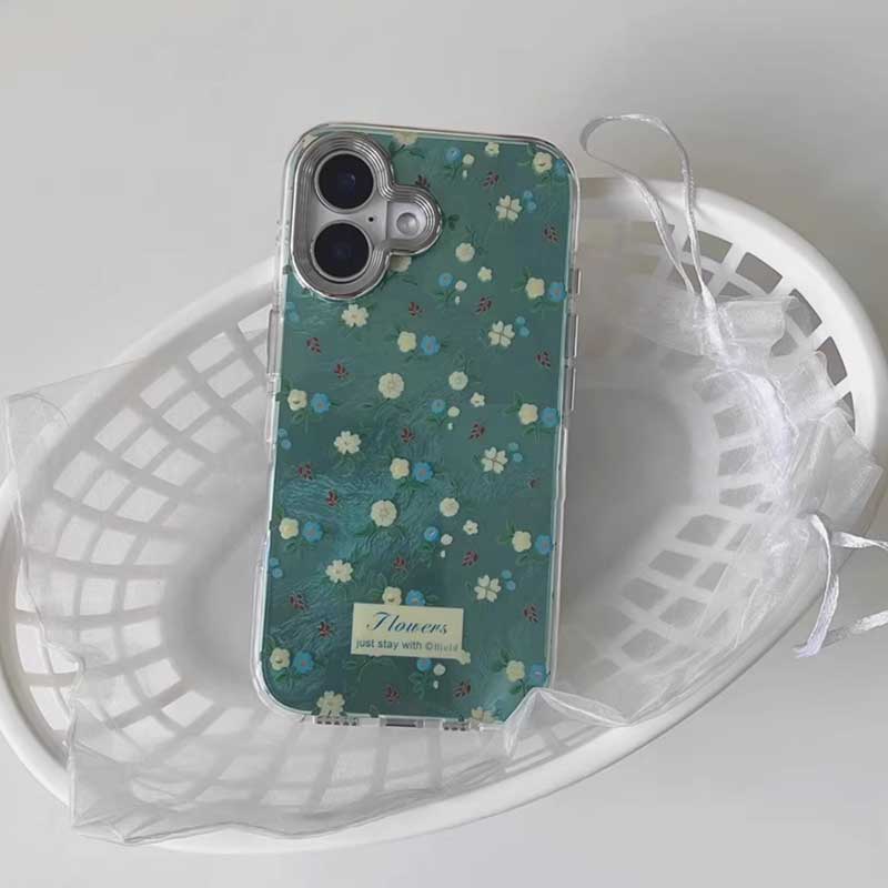 emerald green flower iPhone case