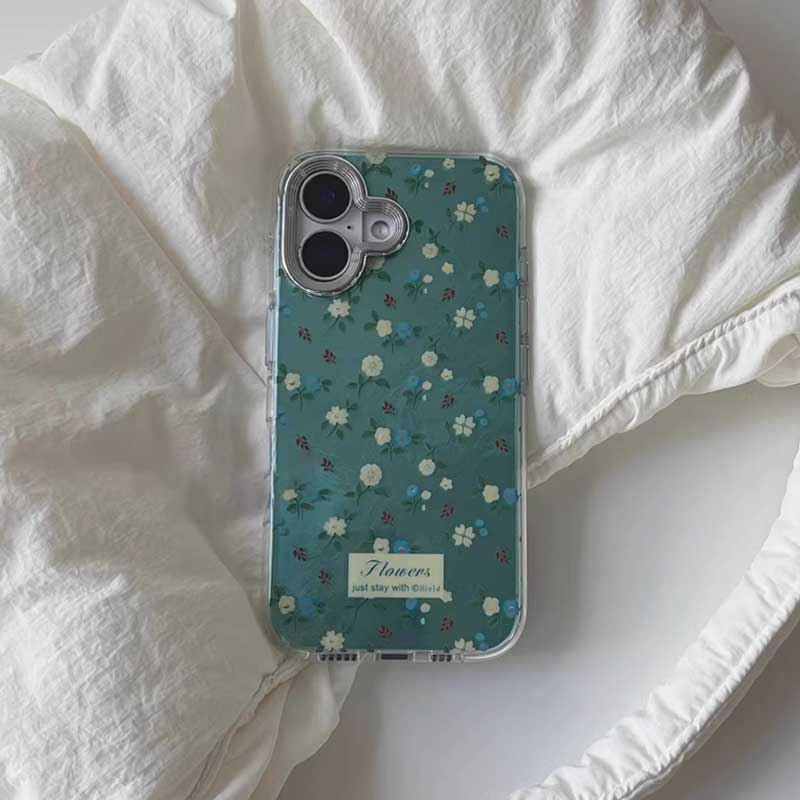 emerald green flower iPhone case